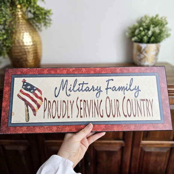 Military Family Proudly Serving Our Country Wooden Patriotic Sign Home Decor - Picture 11 of 11